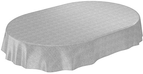ANRO Wachstuchtischdecke Wachstuch Wachstischdecke Tischdecke Wachstuchdecke Grau Leinenoptik abwaschbar wasserabweisend Gartentischdecke Meterware pflegeleicht Lotuseffekt 350x140cm