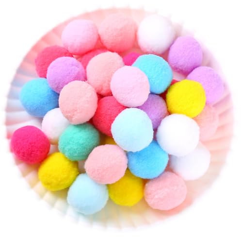 Wambere 40 Stück Pompons,3cm Mini Pompons zum Basteln,Flauschigen Plüschbälle DIY Pompom Girlande Zubehör für Handwerk Herstellung Schmuck Weihnachten Girlande Kinderzimmer,Gemischte Farben