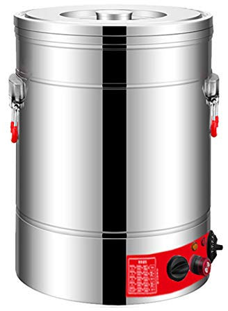 ANSNOW Stainless Steel Hot Water Dispenser Liqueur, Tea Coffee Milk Electric Heater with Water Shortage Alarm Function, Large Capacity Water Dispenser/ 3-Layer Hot and Cold Warmer/Without Faucet/56L