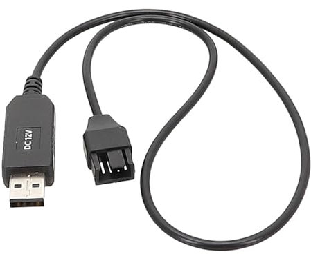 Adaptador de cable USB de 5 V a 12 V USB a conector de 4 pines para ventilador de chasis de PC, adaptador de fuente de alimentación, convertidor USB A macho/pequeño de 4 pines