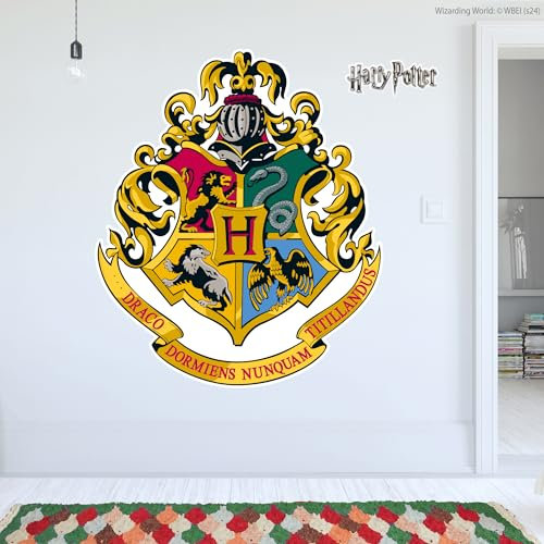 Stickers muraux Harry Potter – Autocollant mural avec écusson de Poudlard Wizarding World Art (60cm Hauteur x 50cm Largeur)