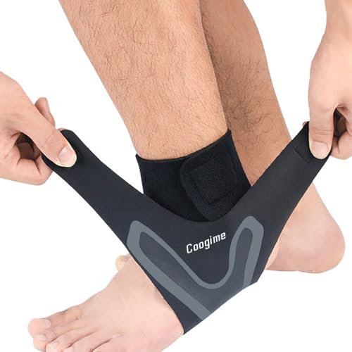 Coogime 2 Pcs chevillere entorse, chevillere de maintien football, Flexible Ankle Brace, attelle cheville, bandage pour fasciite plantaire, chevillères respirantes (Grey, M(EU:39-41))