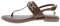 Us Polo Damen-Sandale aus braunem Leder mit goldfarbenen Metallverzierungen und Gummisohle, Braun Leder Gold, 36 EU