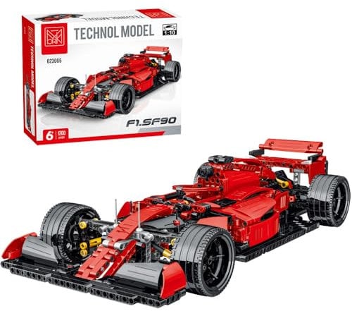 MISINI 023005 1200pcs Klemmbausteine Technik Bausteine Rennwagen Formel F1 Modell 1:10 Baustein Sportwagen MOC kreative Baukonstruktions Set