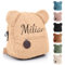 Generisch Personalisierte Kinder Rucksack, Gestickt Kindergartenrucksack Mädchen Und Jungen, Teddy Rucksack Kleinkind Mit Namen Mini Baby Rucksack Kita Und Kindergarten (Khaki)