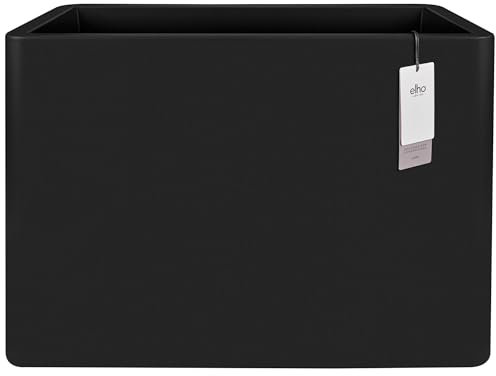 elho June Brick Divider 80 - Übertopf für Innen & Außen - Raumtrenner - 100% Recyceltem Plastik - L 29.5 x B 79.0 x H 59.0 cm - Schwarz/Schwarz