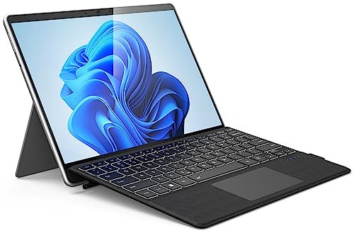 Wireless Type Cover for Microsoft Surface Pro 11/10/9/8/X, Ultra-Slim Portable Bluetooth Keyboard with 7 Color Backlit, Magnetic Surface Pro Keyboard with Pen Holder, Rechargeable Battery, Trackpad