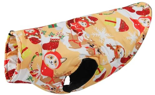 CMLDJBD Hundemantel Haustierkleidung Winter Warme Hundejacke Golden Retriever Großer Hund Baumwollmantel Hundejacke-Weihnachten Gelb-4xl