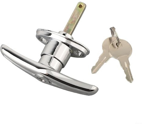 QOXEZY Metall T-Griff Sicherheitsschloss, Garagentorschloss, Torgriff, für Garagen, Schuppen, Wohnwagen