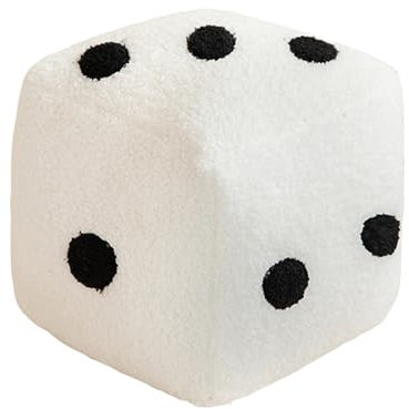 Würfel Kissen, 20x20x20 cm Quadrat Zierkissen, Weicher Plüsch Dekokissen, SofaKissen, Zierkissen für Couch, kreatives Geschenk, für Sofa Schlafzimmer Bett Büro und Reisen (Weiß)