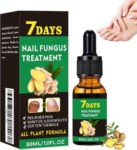 Nail Fungus Treatment, 2025 New Ginger Nail Fungus Treatment,Toenail Cuticle Care Oil Care, Ginger Nail Growth Serum, 7 days Nail Treatment (1PCS)