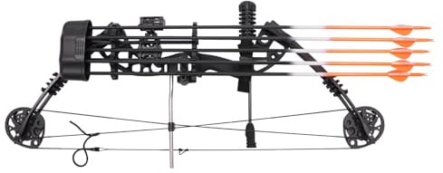 MIUKYUI Verstellbarer Compoundbogen 35-70lbs (30-60lbs Zuggewicht) mit 75% Kraftersparnis 5-Pin Visier Komplettset inkl. 12 Pfeilen Köcher und Zubehör für Jagd Sport und Training