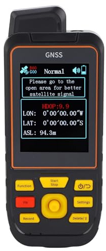 ViaGasaFamido Tragbares Tragbares GPS-Landmessgerät mit Hochempfindlichem GNSS-Chip, 2,8-Zoll-Farbdisplay und Echtzeit-Sprachansagen für Routennavigation und Absteckung in der Landwirtschaft