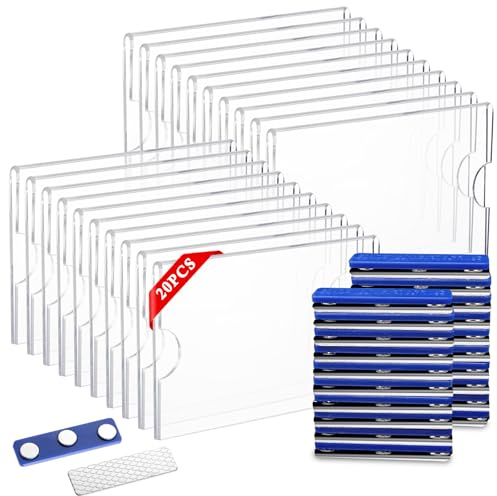 20 Stück Namensschilder Magnet, 9×5.5 cm Namensschilder für kleidung | Acryl namensschild mit 3-Punkt, Personalisiert Namensschild Magnetisch für Schule, Büro, Ausstellung