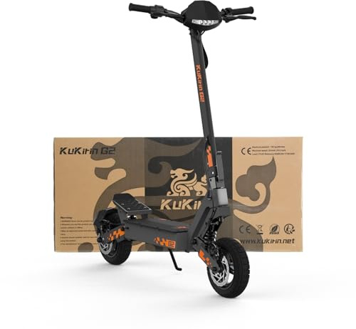 KUKIRIN G2 Trottinette Électrique Adulte, Batterie 48V 15,6Ah, Jusqu’à 55 km, Pneus Tubeless 10 Pouces Tout-Terrain, Double Suspension, Écran Couleur Tactile, Double Frein à Disque, Pliable
