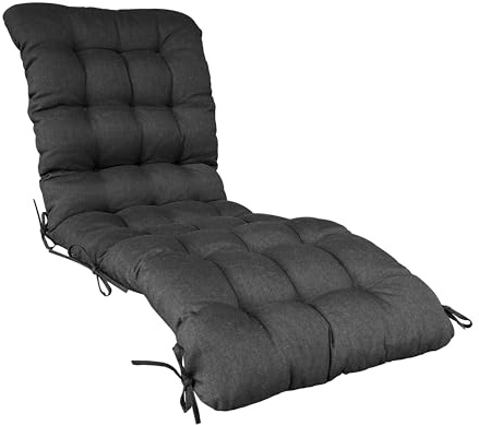 Kissen Auflage für Liegestuhl 157x57x10cm Anthrazitgrau – Hochwertige Gartenliege Auflage mit 24kg Schaumfüllung, UV-beständiger Olefin Bezug, formstabil & verschleißfest, mit Befestigungsgurten