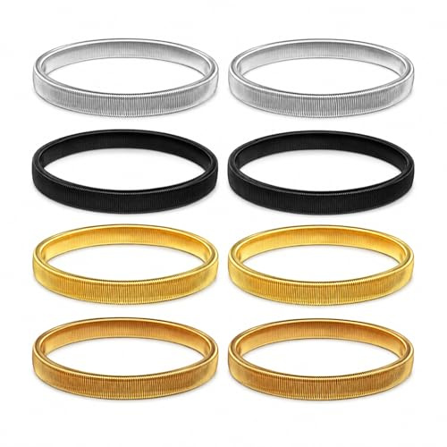 Kdkoeo 8 Pcs Sleeve Garters, Elastic Adjustable Shirt Sleeve Garters | Anti-Slip Metal Shirt Arm Bands Keep Cuffs from Sliding for Long Sleeves, Doing Chores and Washing Hands