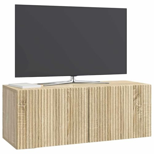 vidaXL Wandmontierter TV-Schrank Sonoma-Eiche 78,5 x 31 x 30 cm, Wohnzimmer, Moderne Entertainment-Wand, rechteckige TV-Konsole, stylischer Stauraum, hängender Schrank