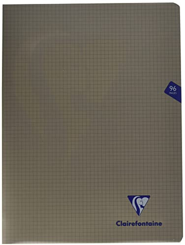Clairefontaine 363362C Un Cahier Agrafé Mimesys Gris - 24x32 cm - 96 Pages Petits Carreaux - Papier Blanc 90 g - Couverture Polypro