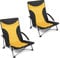 CamperWave Strandstuhl im 2er-Set | bequemer + extra Stabiler Strandstuhl | Extra breite Standfüße | Robustes 600D Rip-Stop Gewebe | Packmaß nur 15 x 18 x 77cm | inkl. Tragetasche
