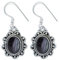 Ohrringe 925 Silber Onyx schwarzer Stein Edelstein Ohrhänger echt Silber Damen Sterling Silber Hänger Geschenk (MOH-113-03)