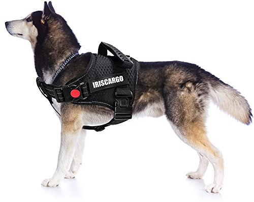 No Pull Dog Harness, dogs harness with Handle Adjustable Padded Harness, front Clip Puppy Vest Harnesses Reflective Breathable Soft Mesh Lightweight easy Control for Outdoor Training Walking(upgrade) | Breathable Soft Mesh Lightweight Safety Gear for Outdoor Walking and Training, Easy Puppy Control Upgrade