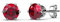 MYC-PARIS - Geburtsstein Ohrringe - Hochwertiger österreichischer Kristall ø 5 mm + Elegante und originelle Makronenbox - Geburtstagsgeschenk, Muttertag, Weihnachten - Vintage rot - Januar