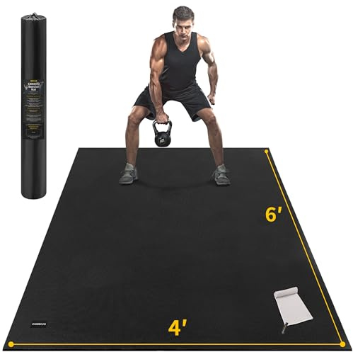 CAMBIVO Trainingsmatte, ultra-langlebig, rutschfest, Trainingsmatten für Zuhause, Fitnessstudio, Bodenbelag, Plyo, Jump, Cardio, MMA-Matten, Verwendung mit oder ohne Schuhe