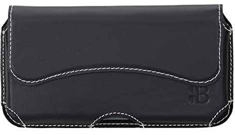 Burkley Gürteltasche für iPhone 11 Pro Max Handyhülle Holster Schutzhülle geeignet für Apple iPhone 11 Pro Max (6.5 Zoll) Hülle mit Gürtel-Schlaufe (Horizontal/Antik Schwarz)
