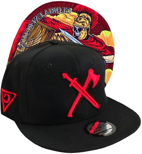 Capiche [99+ VARIATIONEN] Snapback Cap - Kappe - Baseball - Mütze - Herren - Schwarz - Römischer Soldat - Kampf - Schwert - Schild - [Warrior] The Roman Soldier