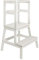 BOMI® Swubi Montessori Lernturm ab 1 Jahr | Sicherer Tritthocker Kinder 2 Stufen | Learning Tower für Kind & Baby aus Holz | Schemel, Lernstuhl als Stehhilfe, Tritthocker, Kinderhocker in Weiß