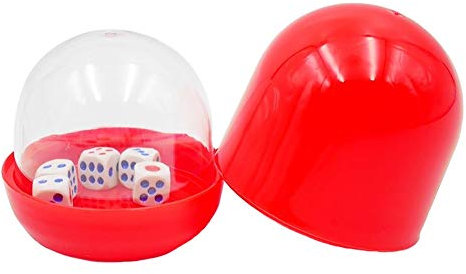TX GIRL Plastic Dice Cup With Tray 5pcs #13 White Dice Spherical Plastic Transparent Cover Gambling Casino Equipment (Color : Red)