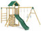Rebo® Children's Adventure Playset Wooden Climbing Frame with Monkey Bars, Swings and Slide - Logan | OutdoorToys | Sturdy Wooden Construction, Pressure Treated Timber