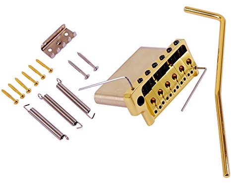 Alnicov Tremolo System Messing Brückensättel für 6 Saiten ST E-Gitarre Gold