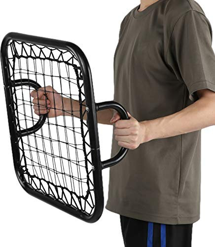 CHICIRIS Handheld Rebounder Springback Net Handheld Fußballtor Torwart Trainingsausrüstung Fußballtür (schwarz)