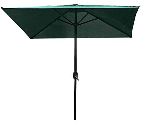 JLXJ Sonnenschirm Platz Im Freien Sonnenschirm, 2 M / 6,5 Fuß Tisch Sunbrella mit 6 Rippen und Crank, für Markt/Schwimmbad/Strand/Garten (Color : Green)