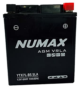 Batterie Numax AGM SLA scellée YTX7L-BS SLA 12 V 6 AH 100 AMPS EN