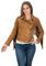 Pelletterie Borghese | Chiodo in Pelle Donna | Scamosciato Cuoio | Biker | Giubbotto Moto | Giacca in Pelle | Vera Pelle | Frangia | Made in Italy | A196F (46, Cuoio)