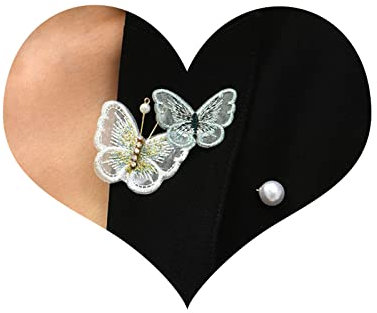 Sttiafay Broche Papillon Épinglette pour Femmes Soie Perle Bohème Multicolore