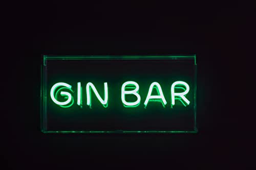 Gin Bar Green - Bright LED Neon USB Powered Dimmable Studio Sign Light Box