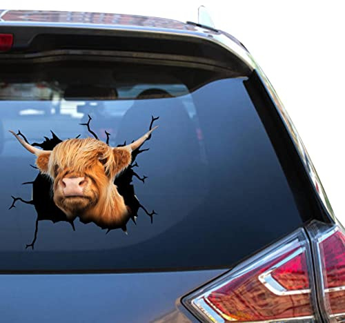 Highland Rinder Kuh Aufkleber Kuh Bauernhof Aufkleber Lustige Witze Saubere Fenster Aufkleber für Herren Lustige Memes Kleine LKW Aufkleber