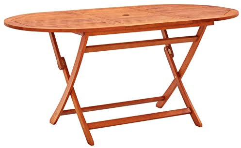 Gecheer Gartentisch Klappbar Terrassentisch Balkontisch Loungetisch Holztisch Klapptisch Gartenmöbel Tisch Massivholz Eukalyptus 160x85x75 cm