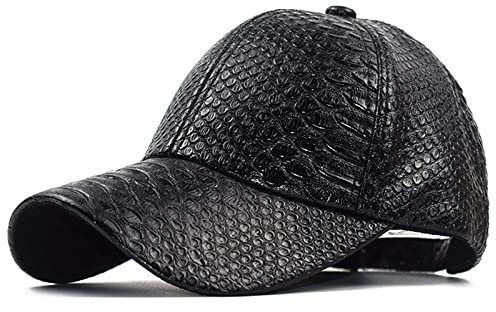 JowTreex Schlangenleder-Baseballkappe Unisex Casual Papa Mütze Verstellbar Snapback für Damen Herren, Schwarz , One size