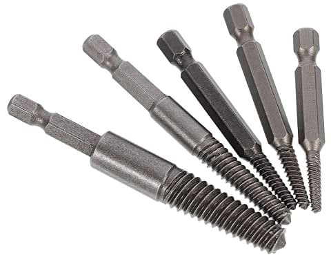 VILLCASE 5Pcs Screw Extractor, Broken Screw Remover Set, Stripped Screw Extractor Kit, Fine Damaged Bolts Removal Tool