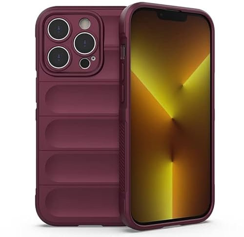 RankOne Custodia in Silicone Liquido Airbag per iPhone 14 Pro (6.1 Inches) - Viola Scuro