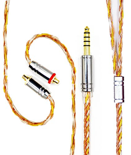 FEDAI Earphone Cable Silver Plated Replacement Cable,16 Core MMCX Extension Cable,Upgraded HiFi Earphone Cable for TIN Audio T2 T3 UE900s SE215 SE425 BGVP Earphones (4.4mm, MMCX)