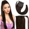 Fshine Ponytail Extension Echthaar Dunkelbraun Haarverlängerung Echthaar Pferdeschwanz Extensions 70g Haarteil Zopf Farbe 2