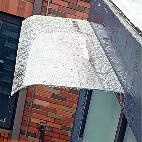 Vordach für Haustür,Transparentes Pultbogenvordach,Haustürvordach Pultvordach aus 3mm Dicke Polycarbonat,Dach vor Regen und UV-Schutz,48 Größe,Türdach Überdachung (50x180cm/20 x71)