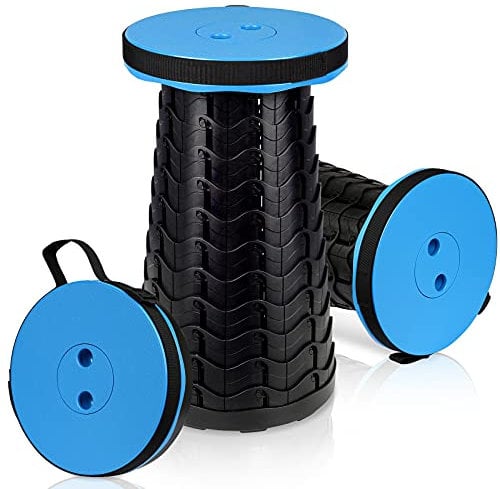 Izrielar Klapphocker Tragbarer, 1x Campinghocker Faltbar Hocker Klappstuhl Höhenverstellbar, Belastung 180 kg, für Camping Garden Angeln Wandern BBQ, Blau