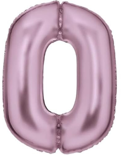 Ballons gonflables XXL en aluminium * Rose pastel mat * Chiffre 0 à 9 pour décoration d'anniversaire et de fête | 86 cm de haut | Chiffres roses pastels Rose pâle Décoration de fête Ballon Ballon pour